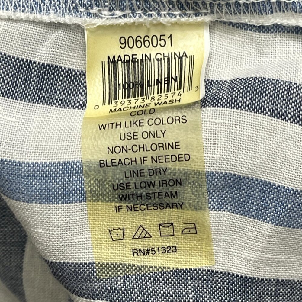 TWO by Vince Camuto Shirt Women's XL Blue Button Down Stripes Beach Boho Minimal - Picture 11 of 11
